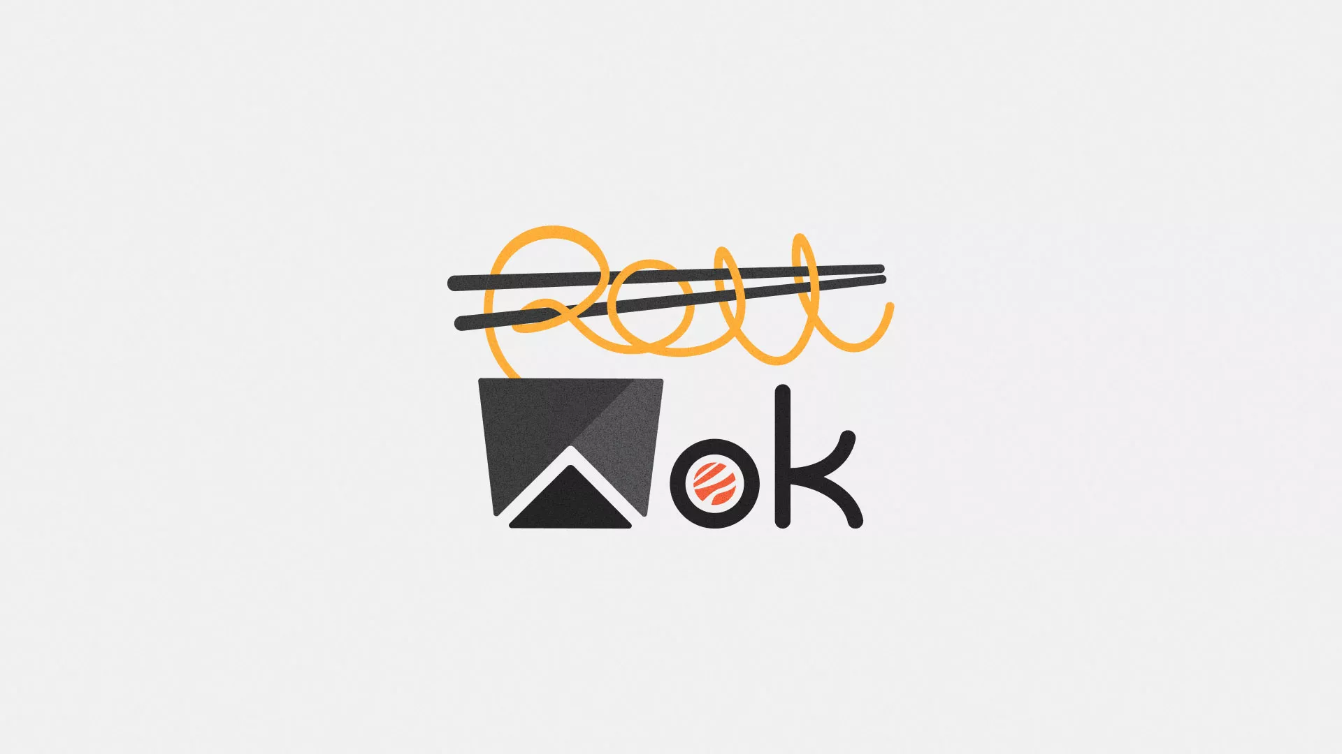 Разработка логотипа суши-бара «Roll Wok Club» в Озерах
